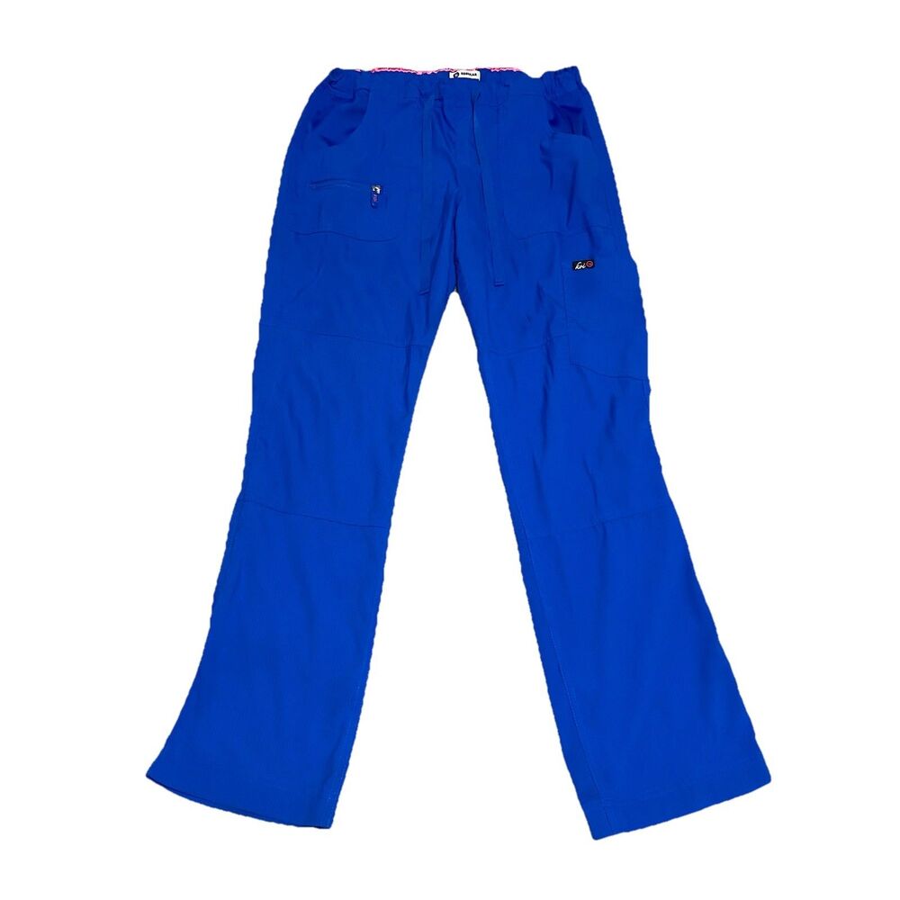 Koi Lite Dobby Scrub Pants Womens S Reg Blue Mechanical Stretch Slim Fit 721